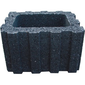 Anthrazitfarbener Premac Rasterflor Pflanzring, 25x40x30 cm, für Garten und Hangbefestigung.