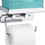 Wenko Toilettenpapierhalter Edelstahl mit Ablage für Feuchttücherbox.