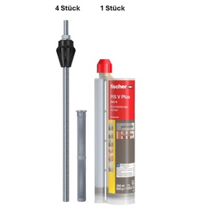 Fischer Thermax-16 Montageset für Wärmedämmfassade bis 200mm mit Mörtel, Dübel und Schrauben.