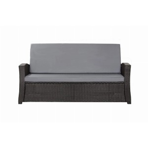 Graues Gartenkissen-Set für 3-Sitzer Polyrattan Gartensofa, 180x60x50cm, bequeme Sitzauflage.