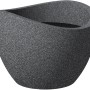 Scheurich Pflanzgefäß Wave Globe, Ø 60 cm, Schwarz-Granit, geschwungene Form.