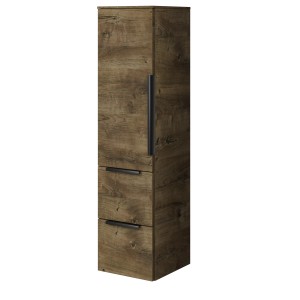 Pelipal Midischrank Quantum 07, Eiche Ribbeck Quer, 30 cm breit, mit Tür und zwei Schubladen.