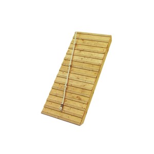 Holzrampe mit Seil für Karibu Stelzenhaus Fidel, Natur-Grau.