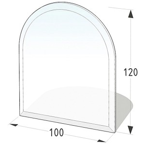 Lienbacher Funkenschutzplatte aus Glas, Rundbogen, 6mm stark, Zubehör für Kamine & Öfen.