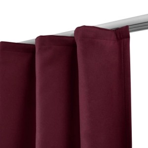 Bordeauxfarbene Beautissu Amelie Thermogardine (2er-Set) mit Kräuselband, 140x245 cm.