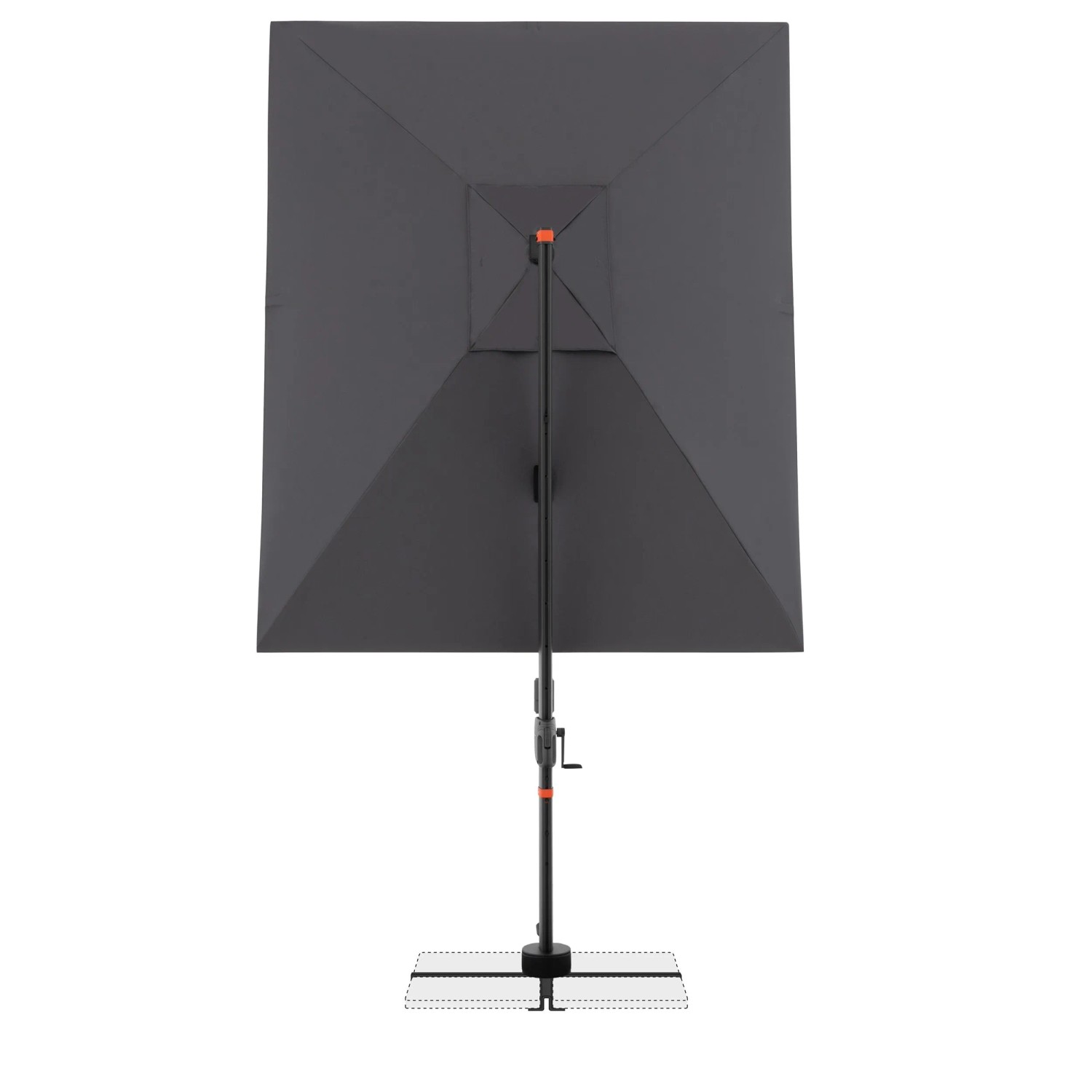 Rechteckiger Doppler Ampelschirm 300x220 cm in Anthrazit mit Kurbel und Dreh-/Neigungsfunktion.
