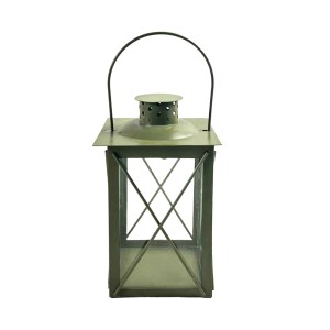 Dunkelgrüne Boltze Laterne Farol, 20x12x12 cm, aus Eisen und Glas.