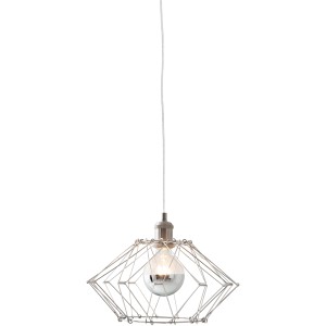 Näve Pendelleuchte Fyn, Ø 40 cm, silberfarbenes Metall, Drahtschirm. Exklusive Leuchtmittel.