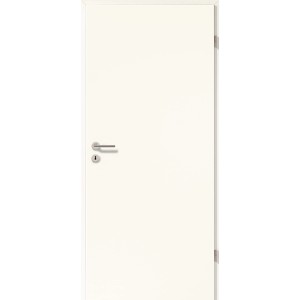 Zimmertür CPL Arctic-Weiß, 85x203 cm, Rechtsanschlag. Glatte, weiße Innentür mit Türgriff.