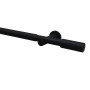 Schwarzes Gardinia Gardinenstangen-Set Zylinder, ausziehbar von 100-190 cm, mit Träger und Endstück.
