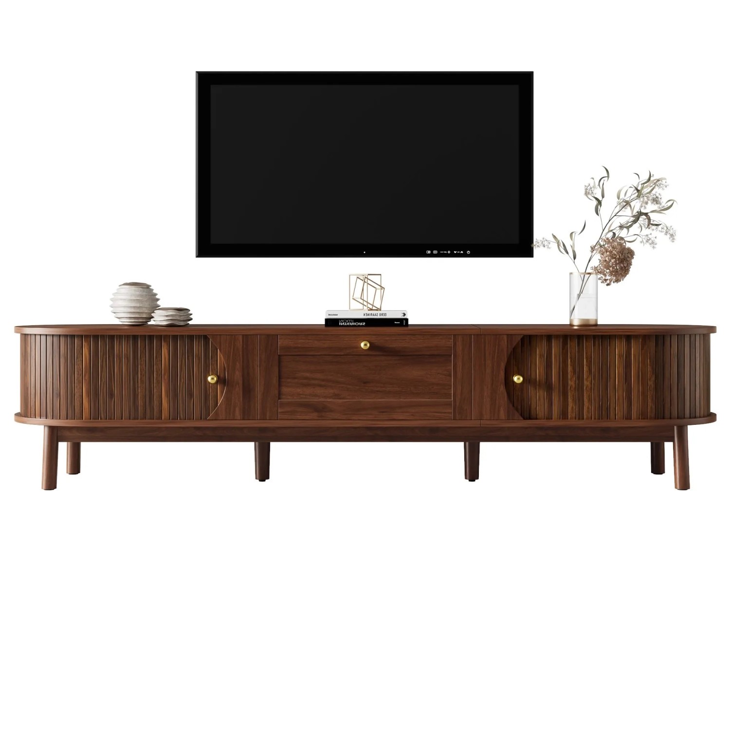 okwish Schrank mit Schubladen für Wohnzimmer 170x39.5x38cm Braun_9