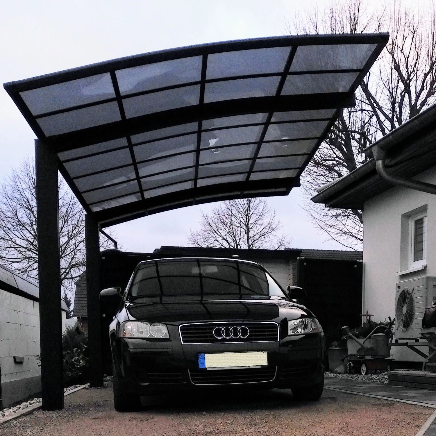 Ximax Alu Einzelcarport Portoforte Typ 80 Schwarz XS 241 x 495cm Sonderfertigung_5