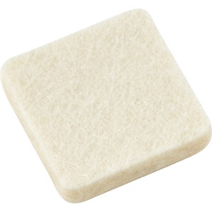 Quadratischer, selbstklebender Parkettgleiter aus Wollfilz, 25x25 mm.
