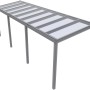 Anthrazitfarbene Terrassenüberdachung Professional mit Glas, 700x250 cm. Robuste Bauweise.