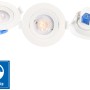 Dimmbare, weiße LED-Einbaustrahler, 3er-Set, 5W, 2700K, Ø 6,8cm.