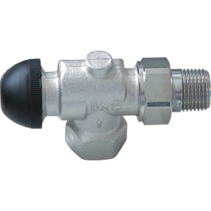 Herz Thermostatventil-Unterteil, Axialform, 20,95 mm (1/2), mit Bauschutzkappe für Heizungsinstallation.