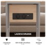 HOMCOM Beistelltisch: Integrierte Ladestation mit 2 Steckdosen, USB-A und USB-C Anschlüssen auf Holzplatte.