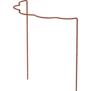 Wellenförmige Peacock Strauchstütze, 35x40 cm, Rostfarben, aus Stahl für Pflanzenhalt im Garten.