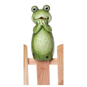 Deko-Zaunfigur Frosch Terracotta 22 cm Grün