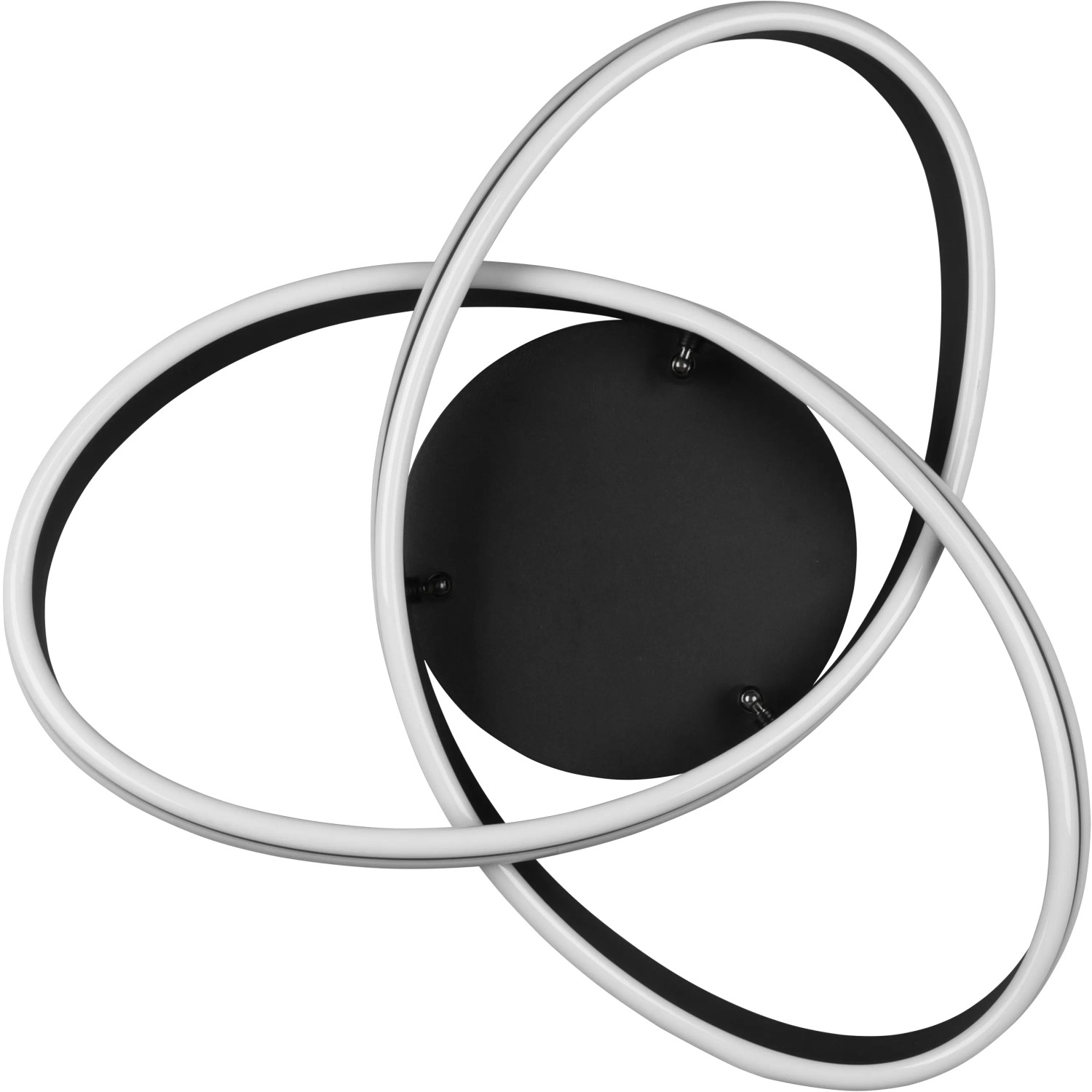 Moderne Trio LED-Deckenleuchte Nuria, schwarz matt, mit geschwungenen Leuchtelementen.