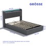 okwish Polsterbett mit Bettkasten LED-Licht Kinderzimmer mit Matratze 140x200cm Grau_4