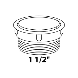 Weiße Kirchhoff Verschlusskappe für Siphon-Verschraubung, 47,8 mm (1 1/2 AG).
