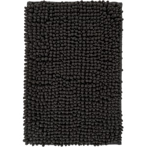 Graphitfarbener Lalee Badteppich Fluffy, 40x60 cm, mit weichem Flor.