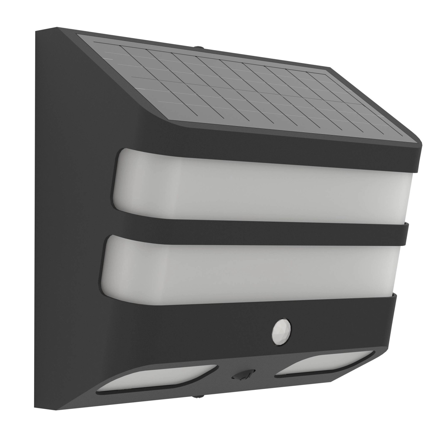 Eglo LEDSolarWandleuchte Stiappa mit Sensor 20 cm x 12 cm Schwarz