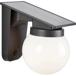 Solar-LED-Wandleuchte Schwarz 19 cm x 18 cm x 13 cm