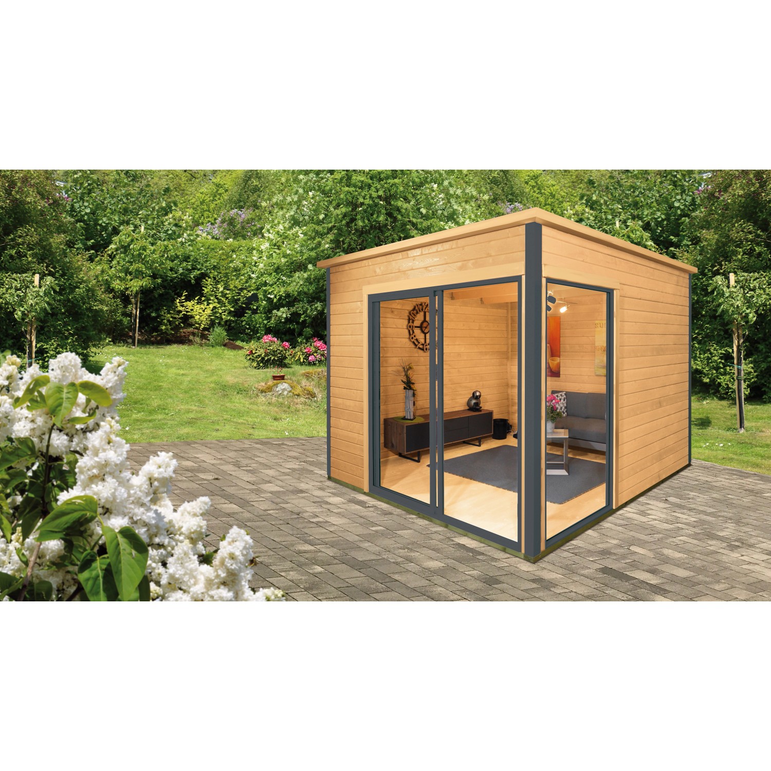 Wolff Finnhaus Holz-Gartenhaus Studio 44-B Unbehandelt BxT: 320 Cm X ...