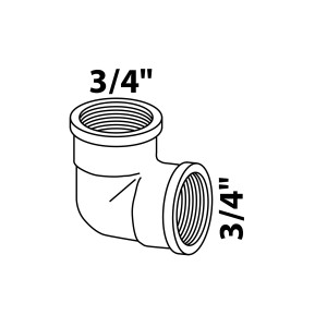 Kirchhoff Winkel 90° Messing, 24,2 mm (3/4 IG) für Gewindefittings.