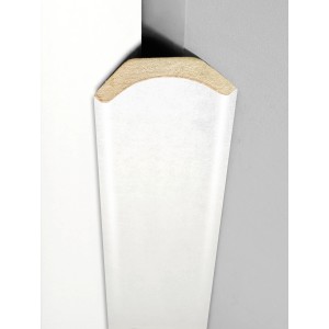 Weiße Hohlkehlleiste (22x22 mm, 2600 mm) für Paneele, Detailansicht der Form.