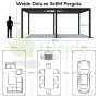 Weide E-Deluxe | elektrische Pergola mit LED | Voll Aluminium | 3 x 6 M | motorisiertes Lamellendach weiß_6