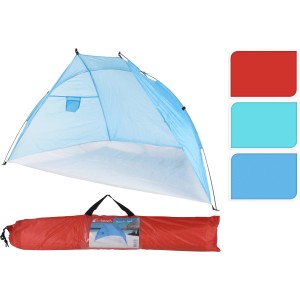 Blaues Strandzelt (218x115x115 cm) mit Tragetasche, Camping & Zubehör.