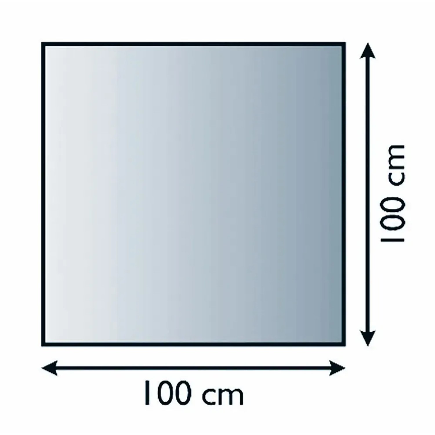 Quadratische Lienbacher Glasbodenplatte (100x100 cm, 6 mm) für Kamin & Ofen.