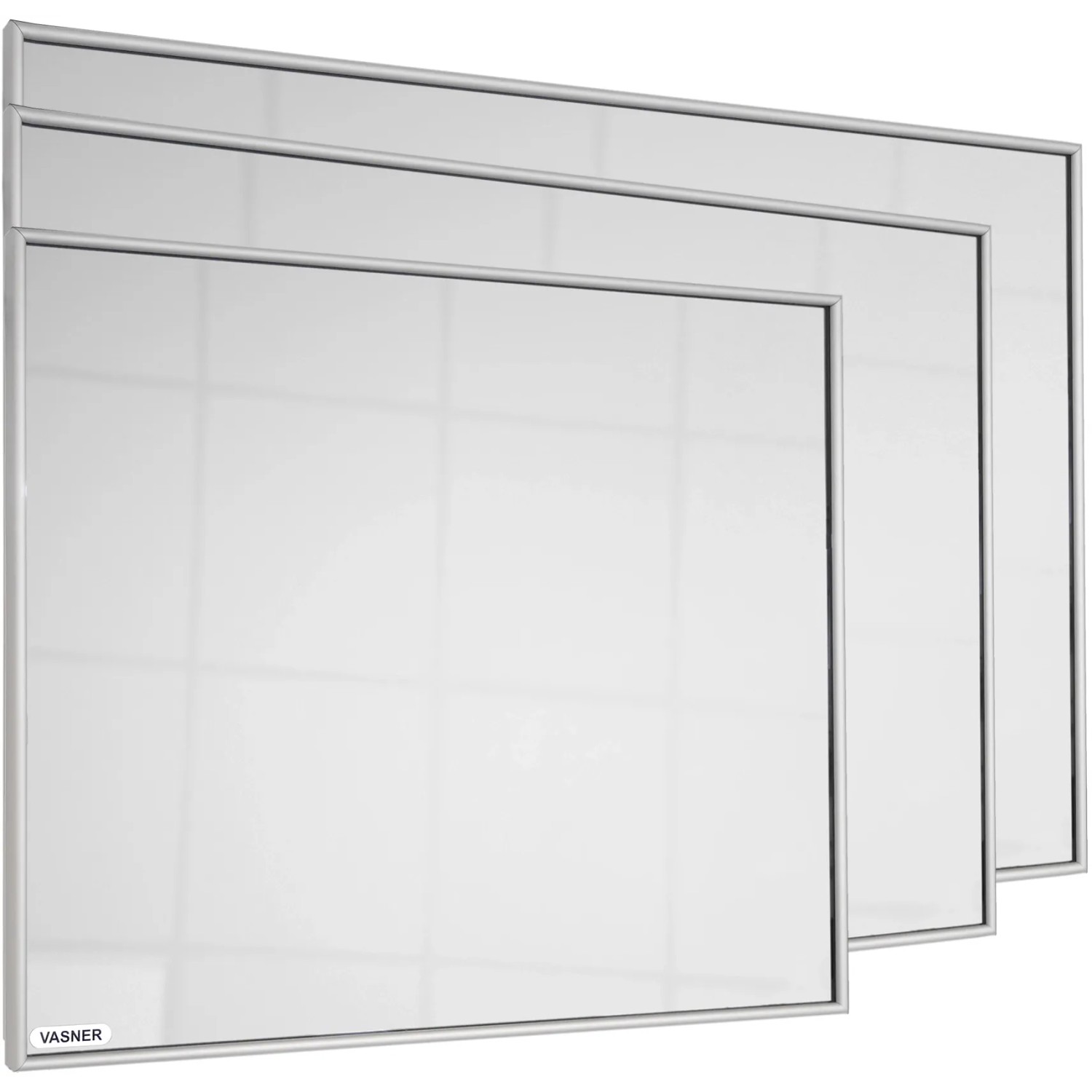 Vasner Spiegel-Infrarotheizung Zipris S 600W mit Alu-Rahmen, verschiedene Größen der elektrischen Heizung.