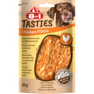 8in1 Hunde-Natursnack Hähnchenfilet, getrocknet, 85g. Leckerli für Hunde ohne Zuckerzusatz.