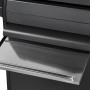 Detailaufnahme: Enders eFlow Pro 2 Turbo Elektrogrill mit ausgeklapptem Seitentisch in Mattschwarz.