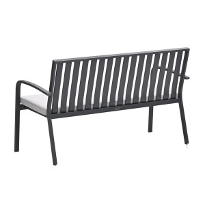 Moderne Garden Impressions Parkbank Bruno aus Aluminium in Schwarz mit Kissen.