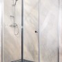Sanotechnik Duschwand Grande mit Drehtür, 117x195 cm, Klarglas. Teilgerahmte Duschkabine mit Chrom-Optik.