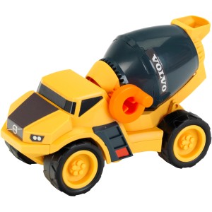 Gelber Volvo Power Betonmischer aus Kunststoff für Kinder zum Spielen.