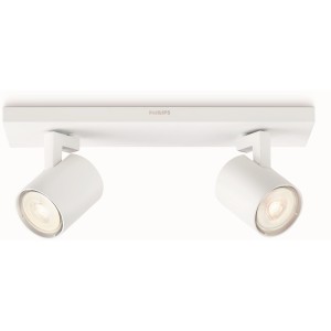 Weißer Philips LED-Spot myLiving Runner, 2-flammig, für Deckenmontage.