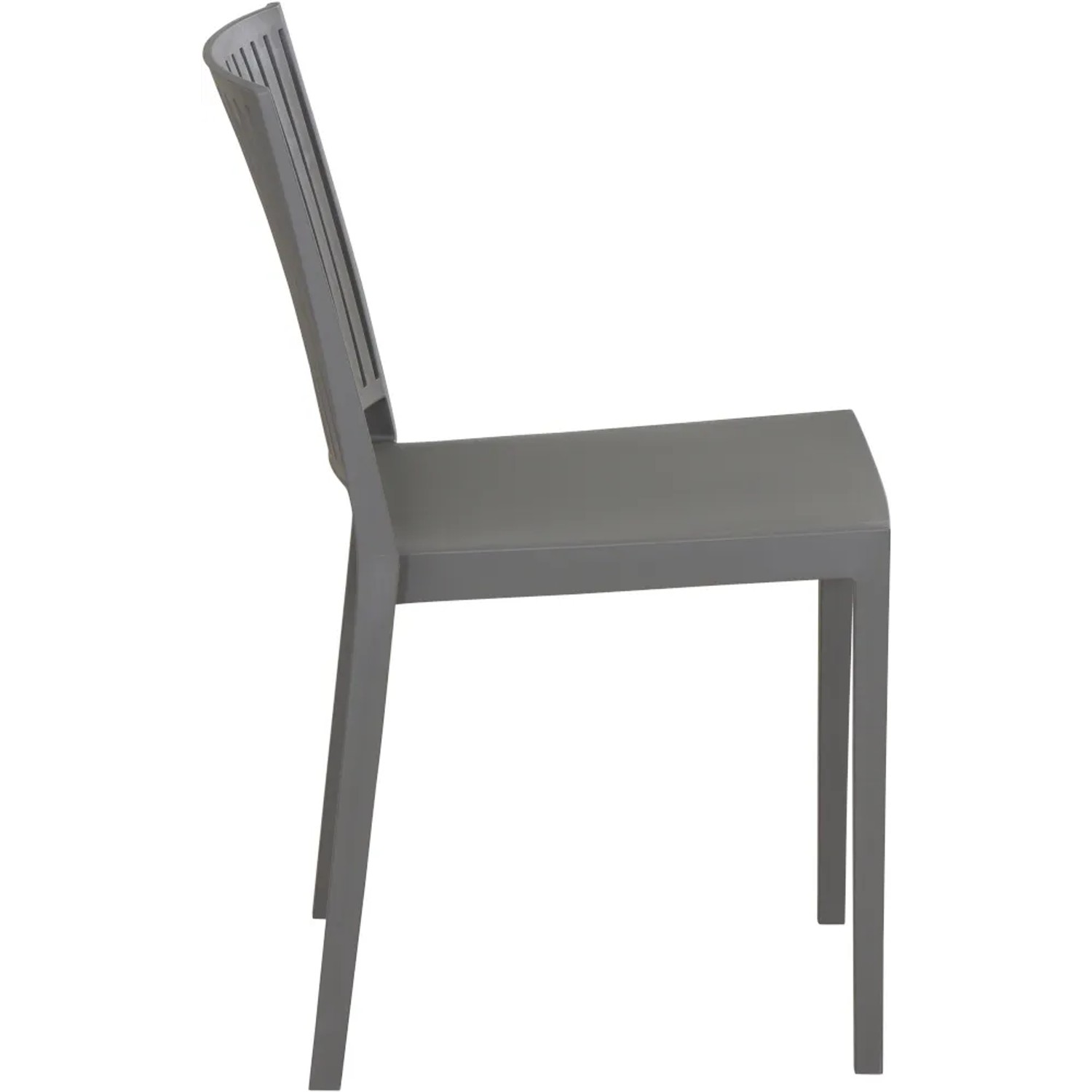 Grauer Siena Garden Lane Stapelstuhl, 56x46x80 cm, ideal für Garten & Balkon.
