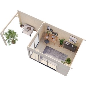 Palmako Gartenhaus Andrea Slide Plus Braun Tauchgrundiert 693 cm x 300 cm FSC®