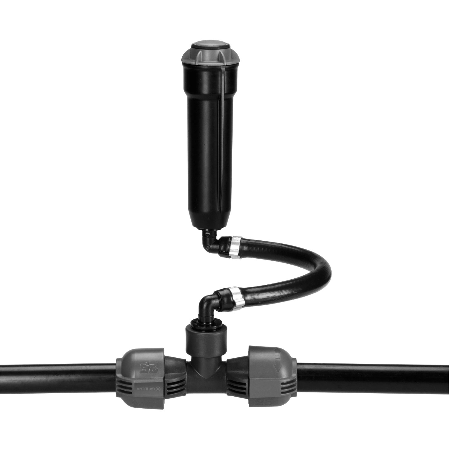 Gardena T-Stück für Sprinkler-Systeme, 25 mm x 19 mm Innengewinde, zur Verbindung von Rohren.
