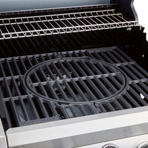 Detailaufnahme: Jamestown Gasgrill Knox Grillrost mit Warmhalterost und Vorrichtung für Modular System.