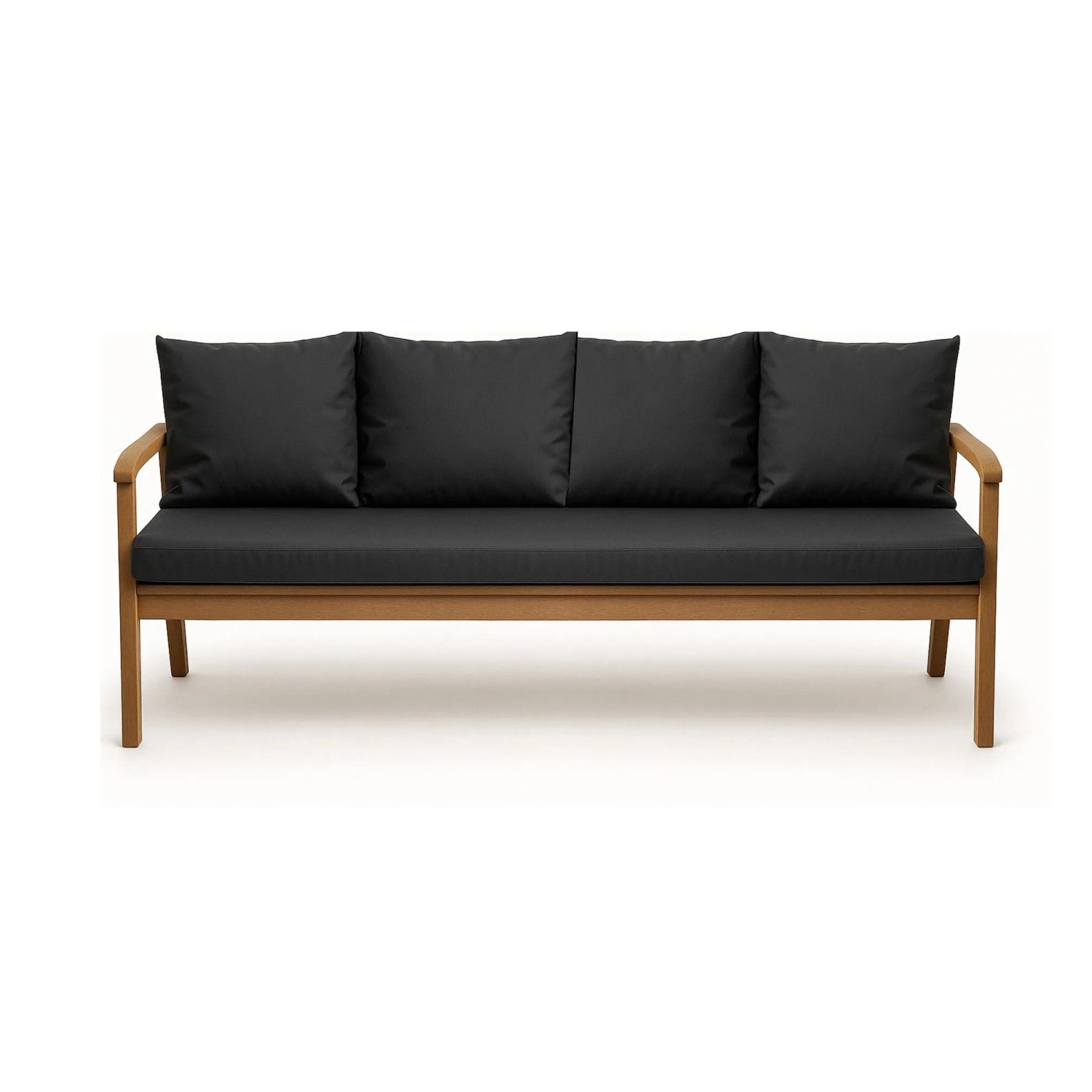 Setgarden Bankkissen-Set, anthrazit, 170x60 cm + 4 Kissen, für 3-Sitzer Gartenbank.