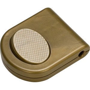 Goldener Wippen-Fußtretschalter für Lampeninstallation, zum bequemen Ein- und Ausschalten mit dem Fuß.