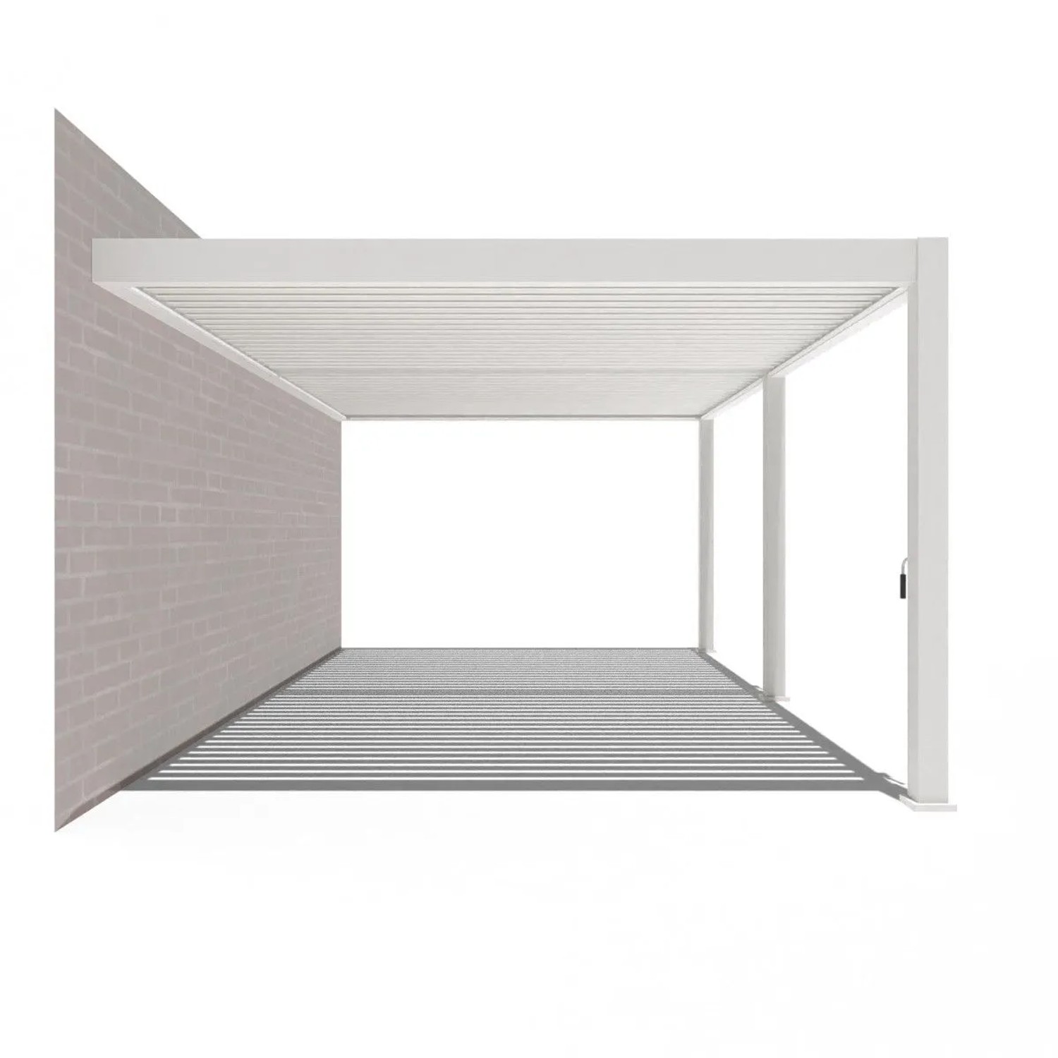 Weide E-Deluxe Plus | elektrische Wand Pergola mit LED | Voll Aluminium | 4 x 6 M | motorisiertes Lamellendach weiß_8