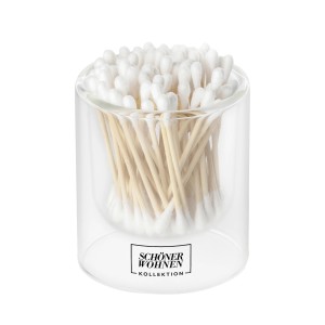 Schöner Wohnen Wattestäbchen im klaren Glasbehälter, Ø 9,5 cm.